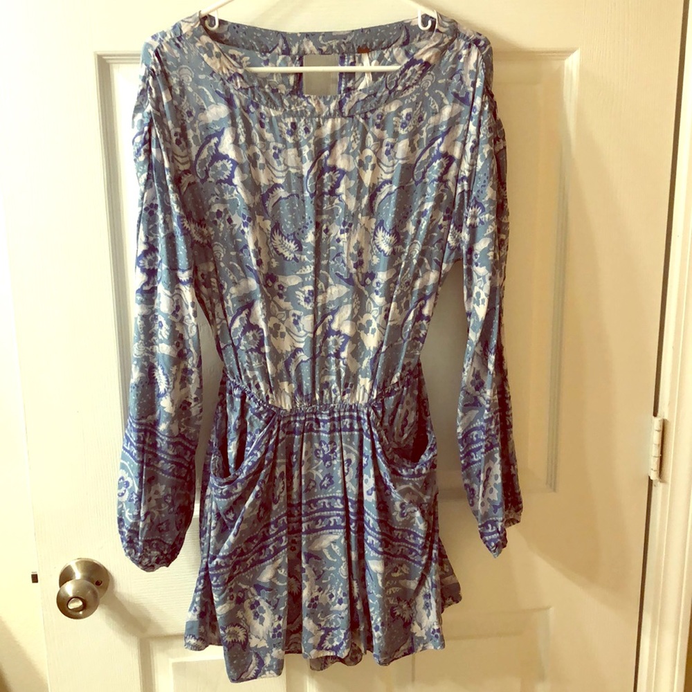 Free People Long Sleeve Mini Dress with Pockets